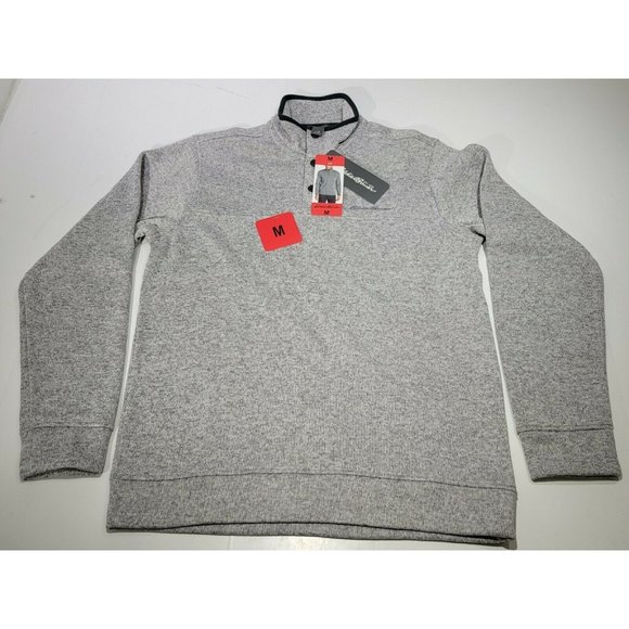 New Men's Eddie Bauer Gray Radiator Fleece Snap-Fr